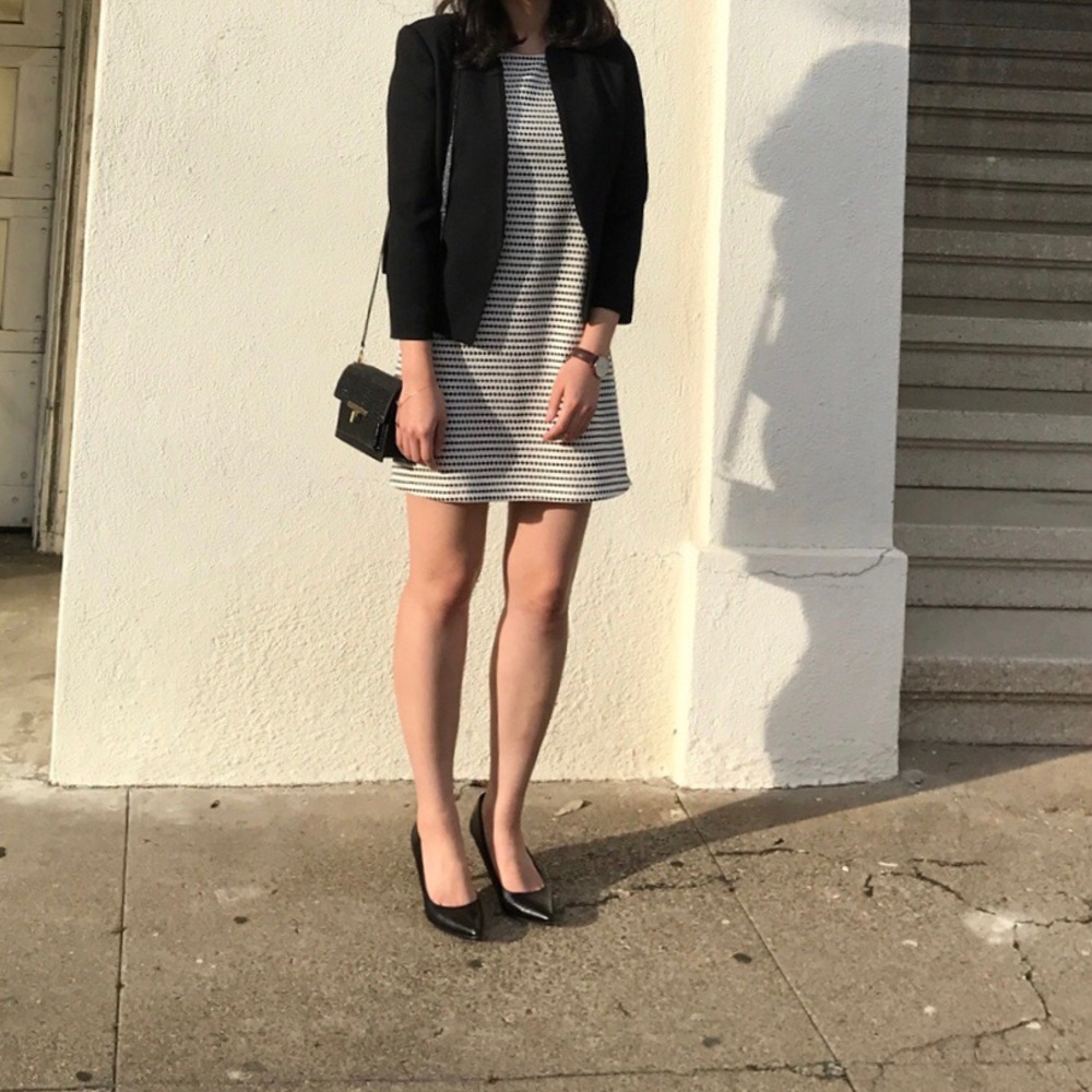 Mango dotted stripe dress